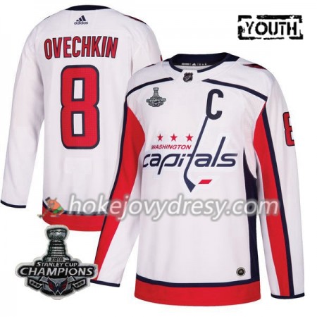Dětské Hokejový Dres Washington Capitals Alex Ovechkin 8 2018 Stanley Cup Champions Adidas Bílá Authentic
